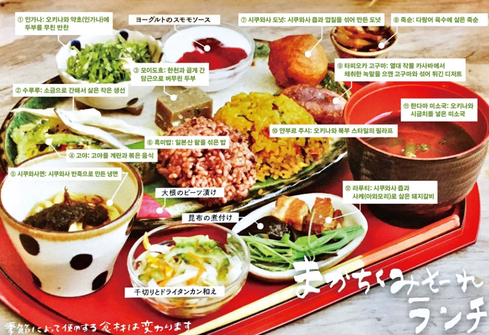 오오기미 마을 주민의 식단 ⓒ 오오기미 마을 홍보 자료