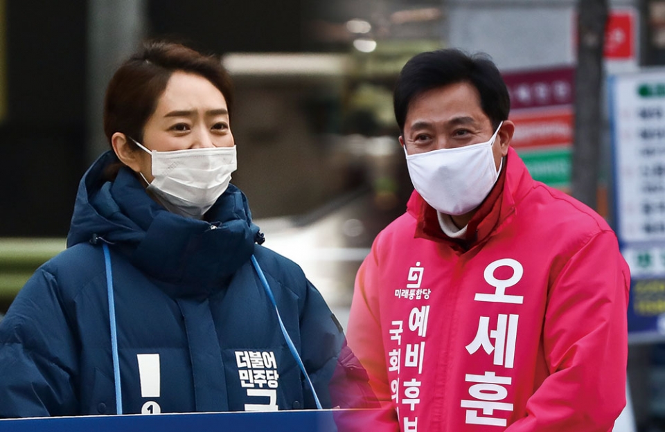 (왼쪽)고민정 (오른쪽)오세훈 ⓒ시사저널 고성준