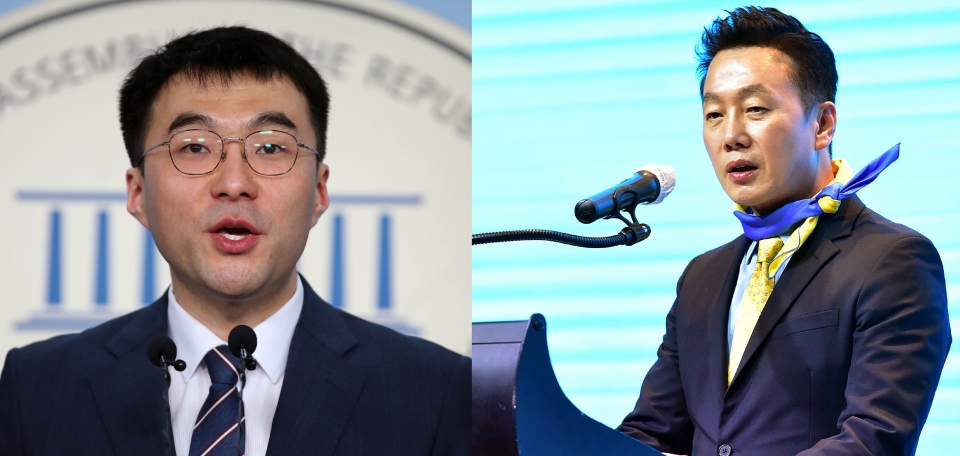 김남국 더불어민주당 안산 단원을 후보(왼쪽)와 정봉주 열린민주당 최고위원 ⓒ연합뉴스·시사저널 박은숙