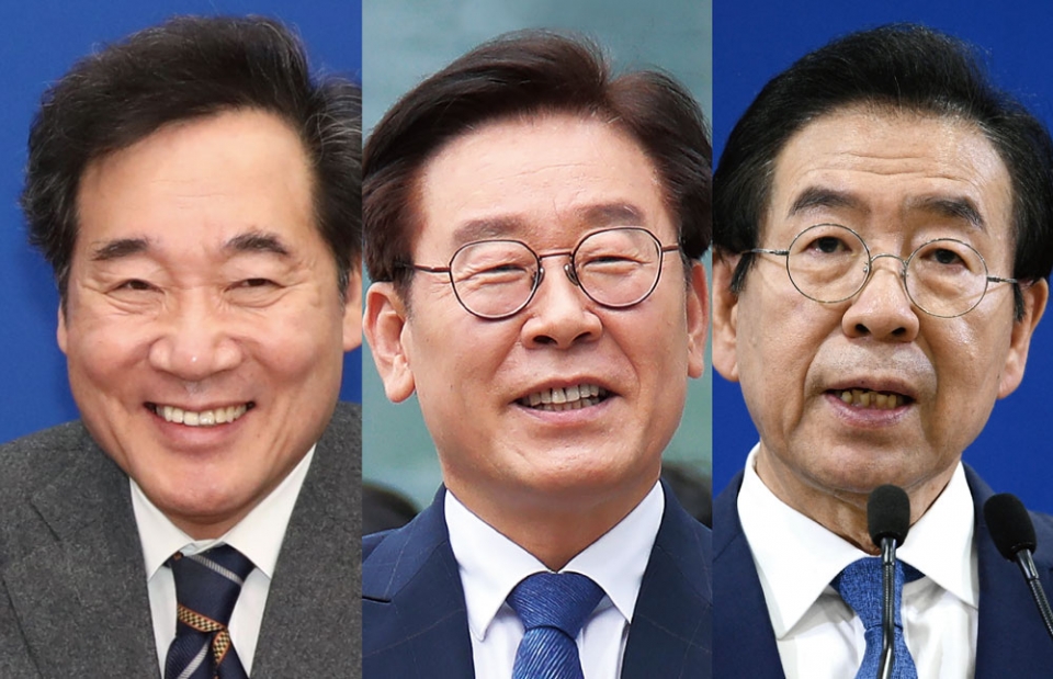 (왼쪽부터)이낙연·이재명·박원순 ⓒ시사저널 박은숙·연합뉴스·서울시 제공