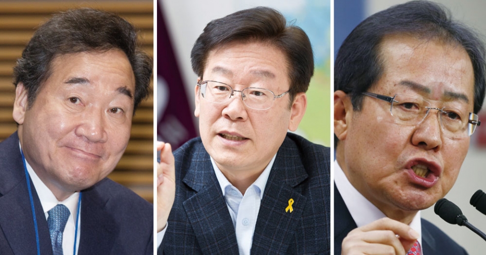 (왼쪽부터)이낙연·이재명·홍준표 ⓒ시사저널 이종현·임준선·박은숙