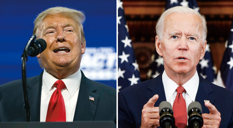 도널드 트럼프 미국 대통령(왼쪽)과 조 바이든 전 부통령 ⓒAFP 연합