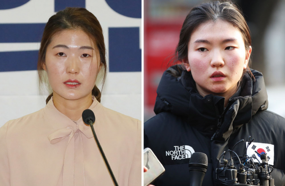 체육계 미투 1호 고발자인 김은희 전 테니스 선수(왼쪽 사진)와 쇼트트랙 국가대표 심석희 선수 ⓒ연합뉴스