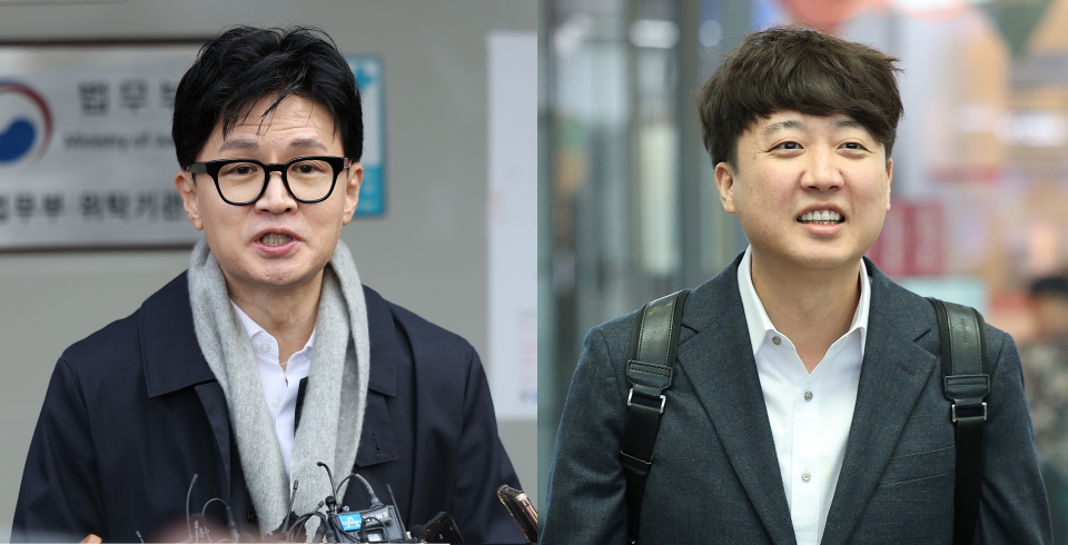 한동훈 법무부 장관(왼쪽)과 이준석 전 국민의힘 대표 ⓒ연합뉴스
