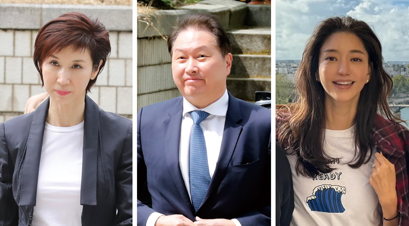 노소영 아트센터 나비 관장, 최태원 SK그룹 회장, 김희영 티앤씨재단 이사장(왼쪽부터) © 시사저널 박정훈·김희영 인스타그램 캡처