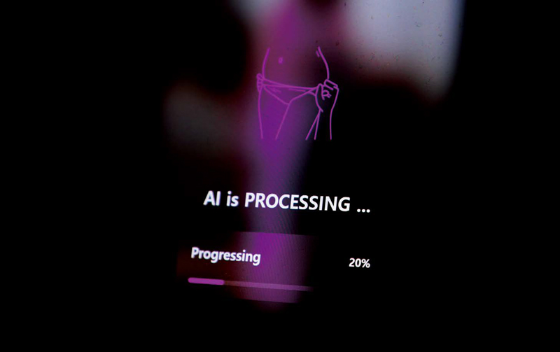 8월27일 서울 마포구에서 김덕진 IT커뮤니케이션연구 소장이 시사저널과 딥페이크 관련 인터뷰를 하며 딥페이크 음란물 영상 제작을 시연하고 있다.  사진은 해당 딥페이크 음란물 제작 웹사이트의 인공지능이 특정 대상에 음란물을 합성하고 있는 장면이다. ⓒ시사저널 박정훈