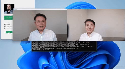 8월27일 김덕진 IT커뮤니케이션연구소장이 시사저널과 인터뷰에서 실시간 딥페이크 영상 제작 프로그램을 소개하고 있다. 김 소장이 나오는 화면을 숨기면 일론 머스크가 직접 라이브 방송을 하는 듯한 연출을 할 수 있다. ⓒIT커뮤니케이션연구소 제공