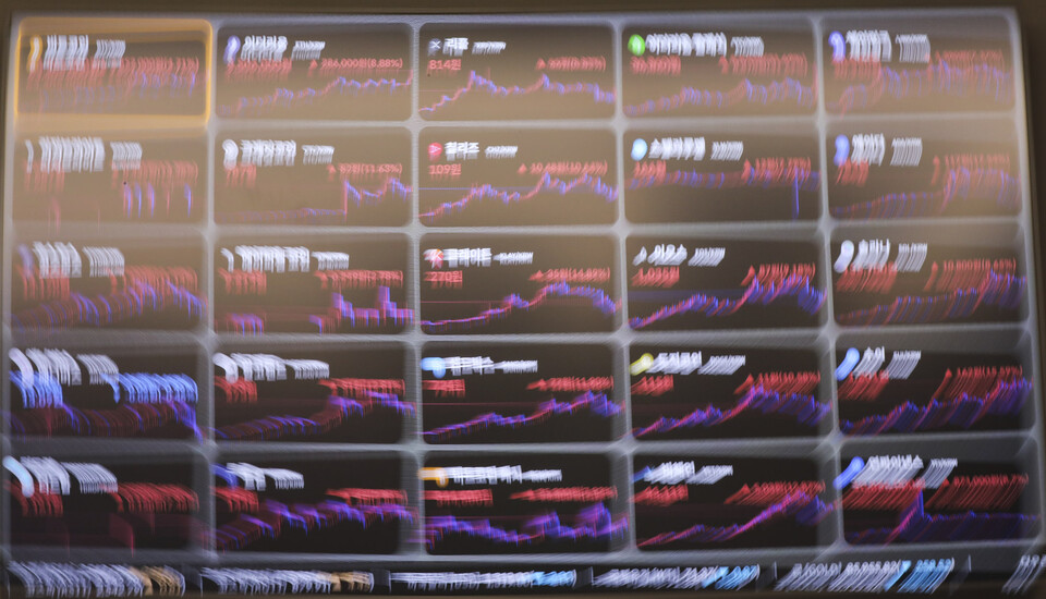 서울 서초구 빗썸 강남센터 내 전광판에 비트코인 시세가 표시된 모습 ⓒ 시사저널 박정훈