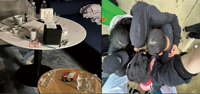 서울남부지방법원 형사합의14부(장성훈 부장판사)는 8일 일명 ‘명문대 마약동아리’ 사건의 주범격인 동아리 회장 염아무개씨에게 징역 3년을 선고했다. 사진은 해당 사건 관련 피의자들의 마약 투약 정황이 담긴 증거자료 ⓒ서울남부지방검찰청 제공