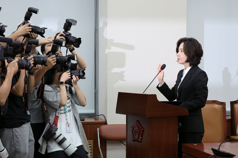 이진숙 사회부총리 겸 교육부 장관 후보자가 7월16일 서울 여의도 국회 교육위원회에서 열린 인사청문회에서 발언하고 있다. ⓒ시사저널 박은숙