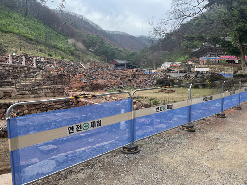 7월20일 경북 의성군 단촌면 소재 고운사. 화재로 전소돼 일부 전각의 출입이 제한되고 있다. ⓒ시사저널 이강산