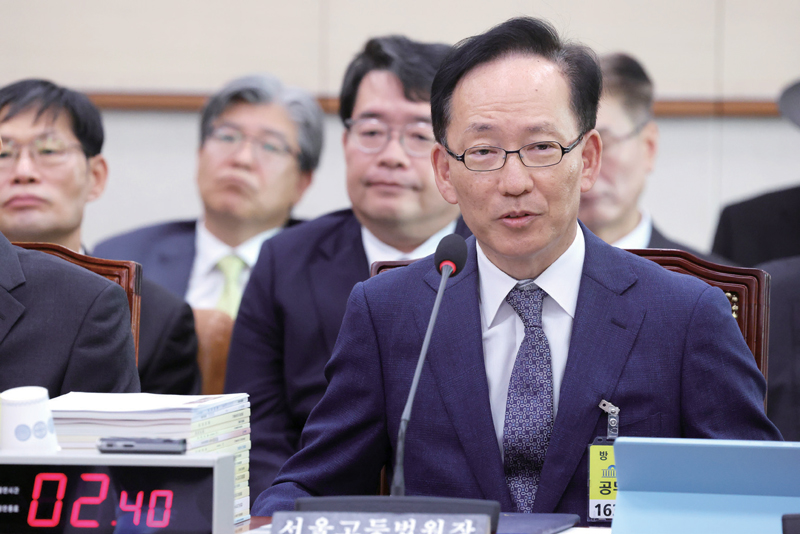 10월20일 서울 여의도 국회 법제사법위원회에서 열린 서울고등법원 국정감사에 출석한 김대웅 서울고등법원장 ⓒ시사저널 박은숙