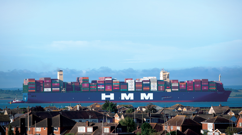 세계 최대 컨테이너선인 ‘HMM 알제시라스(HMM Algeciras)호 ⓒPPA 연합